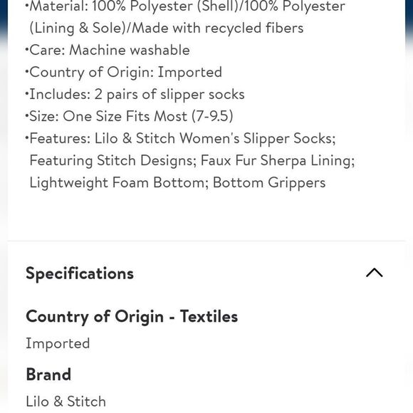 New Disney's Lilo & Stitch 2 Pack Women's Slipper Socks one size - Picture 10 of 10